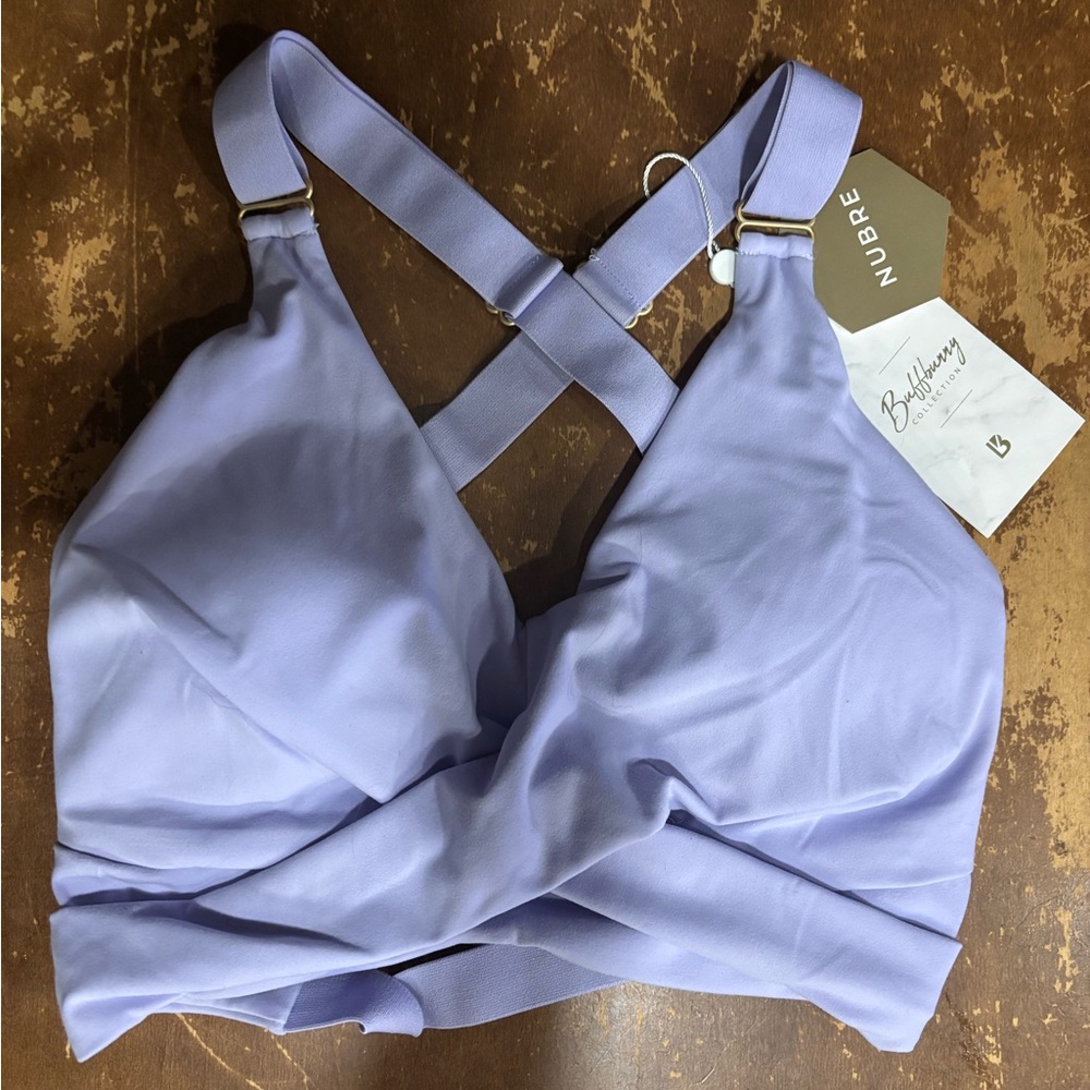BuffBunny Candy Wrap Sports Bra Lavender Haze- Size Medium